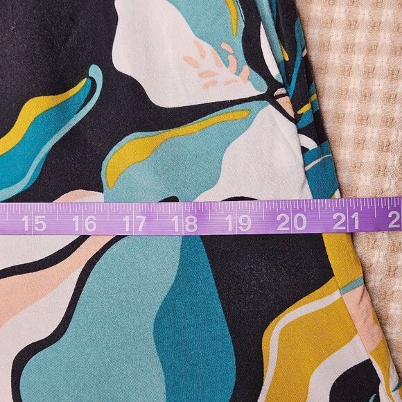 Roxy Sidebyside Abstract Topical Floral Print Pull On Wide Leg Lightweight Pants - Picture 10 of 15